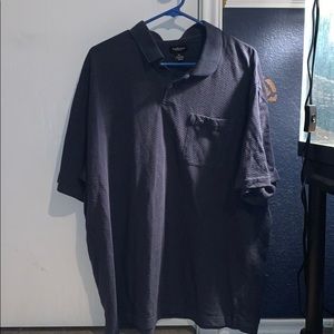Men’s blue and black printed polo